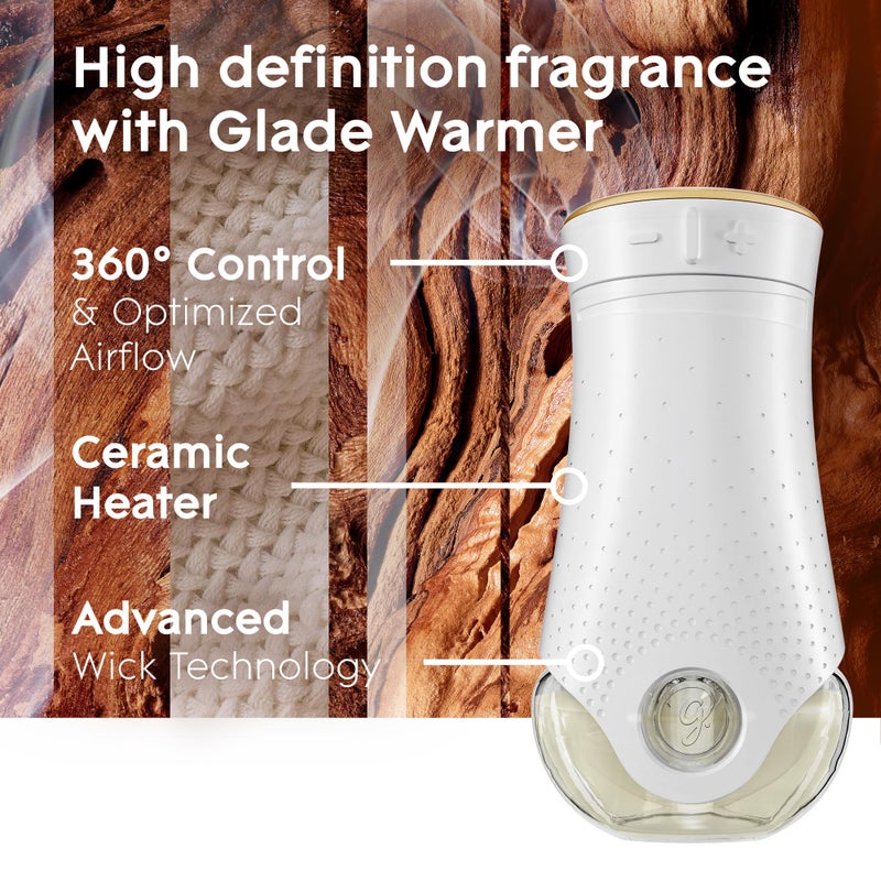 Glade عبوات إعادة تعبئة معطر الهواء من غليد، معطرات وعطور أساسية للمنزل والحمام، خشب الكشمير، 1.34 أونصة سائلة، 2 عدد - Image 5